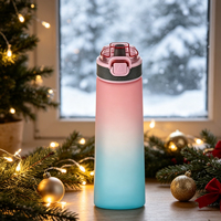 Bouteilles de sport écologiques en Tritan+PP de qualité alimentaire avec couvercle à ouverture rapide, paille intégrée, compatibles lave-vaisselle, pour l'école, la salle de sport et la maison