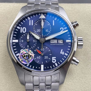 Montre mécanique de luxe de qualité supérieure 41 mm APS Factory Cal. Montre de pilote multifonctionnelle Chrono bleue 69385 Movement IW388102 - Product Image 1
