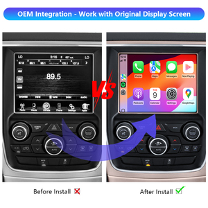 Kit de Interfaz con Módulo Decodificador Inalámbrico Apple CarPlay y Android Auto para Actualizar la Pantalla Original del Coche Jeep <span class=keywords><strong>Uconnect</strong></span> 8.4 - Product Image 2