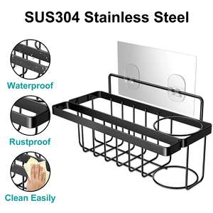<span class=keywords><strong>Lavello</strong></span> da cucina In acciaio inox personalizzato organizzatore di cassone punzone gratis 3 In 1 Rack di stoccaggio di drenaggio con straccio <span class=keywords><strong>lavello</strong></span> porta spugna - Product Image 3