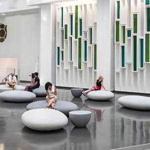 Sillón Moderno de Fibra de Vidrio para Exteriores, Taburete Otomano para Jardín, Patio, Sala de Estar y Uso en Hoteles - Product Image 1