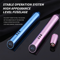 Machine à tatouer les sourcils électrique sans fil en alliage, 2 batteries, 1 connecteur RCA, faible bruit, stylo de tatouage rechargeable, cuve creuse