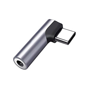 محول صوت من النوع C إلى 3.5 مم بزاوية <span class=keywords><strong>90</strong></span> درجة، كابل USB-C للسماعات مع ميكروفون، محول موسيقى للهواتف المحمولة والألعاب - Product Image 1