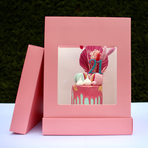 Cake Box Transparent Clear Tall Wedding Paper Box Custom Wholesale Luxury Birthday For Pop Guest Customizable Cake Box