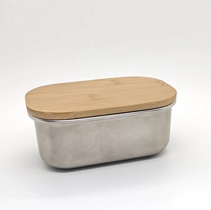 Recipiente Metálico de Alta Calidad con Tapa de Bambú, Biodegradable y Ecológico, para Almacenamiento de Alimentos y Café, con Diseño Antiguo Pintado, 100 ml - Product Image 2