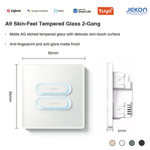 مفتاح حائط ذكي A9 Tuya Zigbee بتصميم ناعم كالحرير وسطح غير لامع، زجاج مضاد للوهج يتناسب مع الأسلوب الداخلي الحديث والفاخر - Product Image 3
