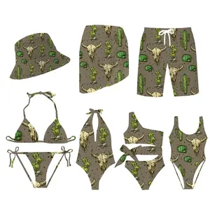 Tùy Chỉnh Nhãn Biểu Tượng Cao Eo Thiết Kế Bikini Bộ Đồ Bơi Beachwear Sexy Phụ Nữ Phim Hoạt Hình Bikini OEM Dịch Vụ Người Lớn Nhỏ Bikini