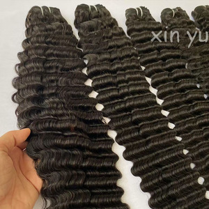 Tóc Trinh Nữ các nhà cung cấp bán buôn giá rẻ 100% nguyên liệu tóc con người bó 12A lớp sâu đôi sợi ngang đền Ấn Độ nguyên tóc - Product Image 4