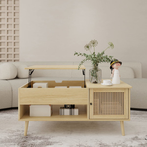 Mesa de centro elevable multifuncional de madera para uso doméstico con espacio de almacenamiento, mueble para sala de estar de apartamentos pequeños - Product Image 1