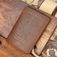 AIGUONIU-Étui RFID en cuir véritable, motif cheval fou vintage, plusieurs couleurs, stocké pour hommes femmes, passeport canadien