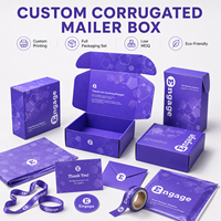 Boîte d'expédition personnalisée avec logo, emballage en carton ondulé imprimé pour kits marketing, cadeaux de bienvenue pour employés, fournitures de bureau et événements