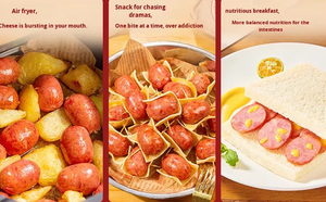 Saucisse de Porc au Fromage Hongxiangji, Texture Moelleuse, Salée, Prête à Consommer, Snack en une Seule Gueuleée, Vente en Gros, Alimentation Décontractée Savoureuse, Usine OEM ODM - Product Image 3