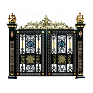Puertas principales de hierro forjado de <span class=keywords><strong>casa</strong></span> moderna barata con descuento Diseño de puerta simple - Product Image 3
