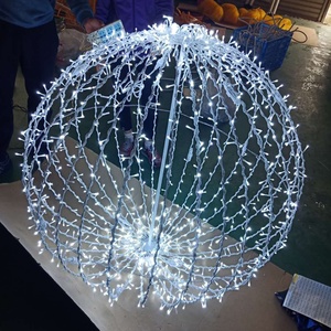 Esfera <span class=keywords><strong>LED</strong></span> Grande para Exteriores, Impermeable, para <span class=keywords><strong>Navidad</strong></span>, Bola de Luz Colgante Plegable para Exteriores - Product Image 2