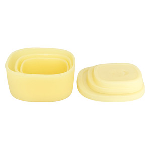 Hình chữ nhật tiết kiệm không gian thiết kế làm tổ Silicone Hộp Đựng Thức Ăn lò vi sóng & Tủ đông an toàn - Product Image 6