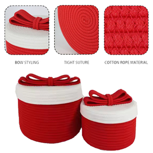 New Collection <strong>Mini</strong> Handmade Woven Cotton Rope Decorative <strong>Basket</strong> Laundry <strong>Hamper</strong> Cute Storage <strong>Basket</strong> for Kids Toys Cloths - Product Image 4