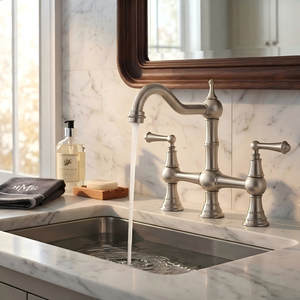 Grifo de Doble Manija Estilo Vintage AMAXO, Apto para Agua Fría y Caliente en Cocina y Baño - Product Image 3