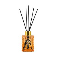 Diffuseur de parfum artisanal en verre carré motif ananas Water Cube, sans flamme, pour huiles essentielles, désodorisant