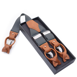 <span class=keywords><strong>Tirantes</strong></span> de Moda para Hombre, <span class=keywords><strong>Tirantes</strong></span> de Cuero con Botones y Clips Dobles - Product Image 4