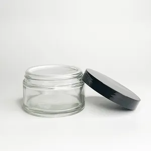 Breitmauer modernes Luxus-Glasglas für Körperbutter Kosmetik 200 ml durchsichtige minimalistische Hautpflegeverpackung für Schrubben