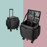 Chariot de coiffeur professionnel, sac de maquillage, valise de beauté à roulettes, valise de maquillage de voyage, logo personnalisé, valise de salon de coiffure
