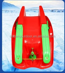 Luge en plastique durable pliante de chariot de bébé de HDPE de haute qualité avec le volant pour la luge extérieure - Product Image 6