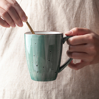 Tasses à café en céramique en gros 10.6oz 14oz en porcelaine verte, design européen, origine Chaozhou, pour restaurants, hôtels et mariages