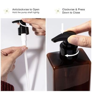 Bouteilles de shampooing en plastique PET ambré de 300 ml et 500 ml avec pompe à lotion pour les soins quotidiens du corps et les emballages cosmétiques - Product Image 5