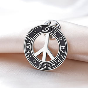 Broche symbole de l'amour et de la paix en acier inoxydable, épingle à revers pour femme et homme, accessoires de bijoux cadeau pour le pacifisme et la lutte contre la guerre - Product Image 3