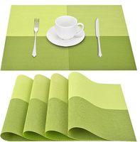 Set de table moderne vert résistant à la chaleur, antidérapant, lavable, en PVC, facile à nettoyer, accessoires de décoration de table haut de gamme