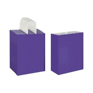 Bolsas de Papel Kraft Moradas con Asas, para Fiestas de Cumpleaños, Compras, Reciclables, Personalizables, para Llevar Comida - Product Image 1