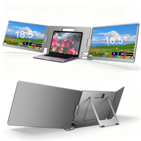 Écran IPS FHD de 18,5 pouces compatible avec les systèmes Windows et MacOS, rotation libre, plug-and-play pour ordinateur portable, jeux/stockage