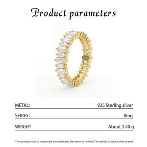 Alternating Round Baguette Moissanite Full Eternity Band <b>Ring</b> Stackable Wedding Promise <b>Ring</b> Women Luxury Engagement Jewelry - Product Image 5