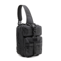 Sac de poitrine tactique multifonctionnel de style vintage BEARKY, sac à bandoulière en polyester imperméable, fermeture éclair, pour homme, pour l'extérieur