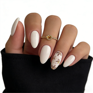 Venta al por Mayor de 10 <span class=keywords><strong>Uñas</strong></span> Postizas de Cobertura Completa Hechas a Mano, Estilo Europeo, Diseño de Almendra Blanca, <span class=keywords><strong>Uñas</strong></span> Acrílicas Artificiales - Product Image 2