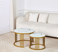 Table Basse Moderne en Marbre, Verre et Métal pour Maison, Villa, Chambre et Hôtel – Nouveau Design – Table Basse de Salon en Verre