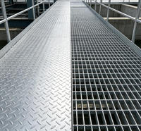 Grille de drainage en acier expansé à mailles plates en acier au carbone, robuste, pour allées