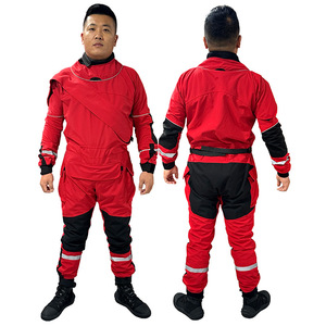 Water Rescue Suit <b>Red</b> Black PVC Durable Firefighting Equipment For Emergency Response - Product Image 1