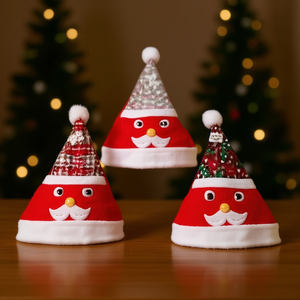 HOMEEA Christmas Hat 27x39cm Adjustable Fit Soft Polyester Santa Design Party Decoration - Product Image 2