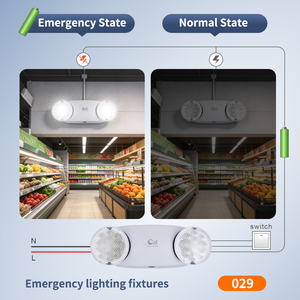 Lampe d'urgence à double tête réglable 3 heures, boîtier ABS certifié CE, 2*3W LED rechargeable - Product Image 4