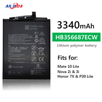Batterie Li-ion polymère Ilinda Original 3340mAh HB356687ECW pour Huawei Mate 10 Lite Nova 2i 3i Honor 7X P30 Lite