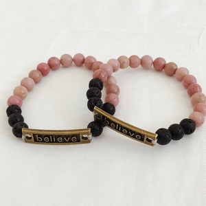 New Fai da Te Della Lega Lettera Crediate <span class=keywords><strong>Rosa</strong></span> <span class=keywords><strong>Quarzo</strong></span> Del Braccialetto di Fascino - Product Image 2