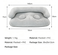 Canapé gonflable rembourré épais en PVC, chaise longue portable avec accoudoirs pour l'extérieur et la chambre
