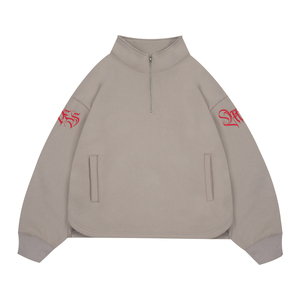 Felpa con cappuccio oversize da uomo in cotone pesante, con zip a un quarto, stampa a <span class=keywords><strong>farfalla</strong></span>, maniche gotiche, stile streetwear, in pile, novità - Product Image 1