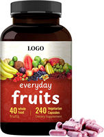 Capsules de complément alimentaire à marque privée OEM, superaliments pour adultes et enfants avec fruits et légumes, fibres alimentaires