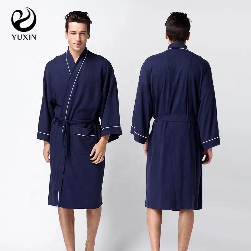 Accappatoio da uomo Waffle coppia Kimono accappatoi matrimonio luna di  miele regalo anniversario regalo Spa indumenti da notte in cotone