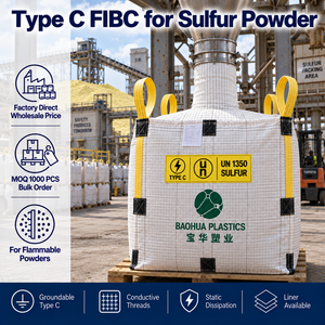 Bolsa a Granel Conductiva Tipo C FIBC de 1000kg, 1500kg, 2000kg UN1350 para Polvo de <span class=keywords><strong>Azufre</strong></span>, Antiestática, Suministro al por Mayor - Product Image 1
