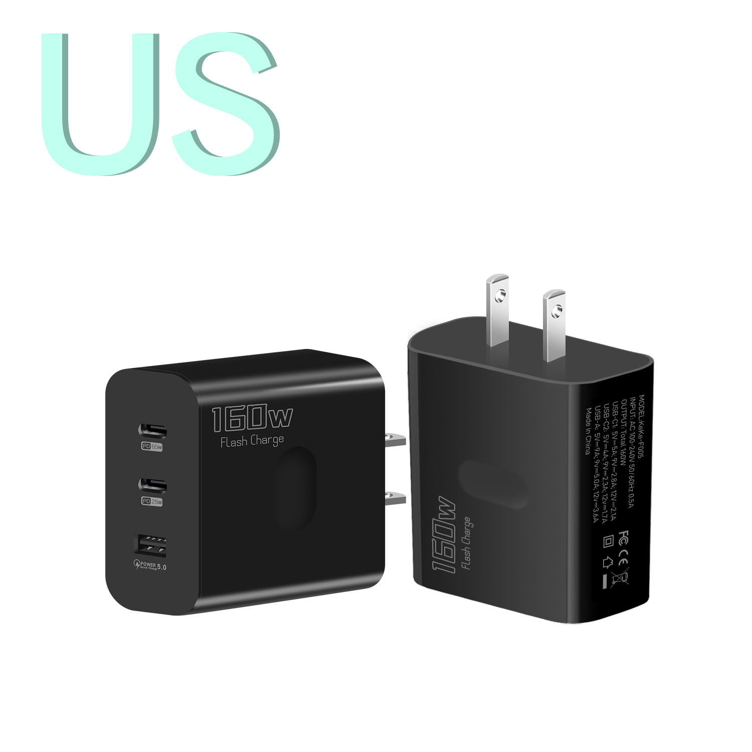 US สีดำ (เท้าแบน)