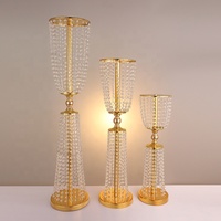 Zhuoyun Unieke Ontwerp Bruiloft Evenement Decoratie Silver Golden Crystal Metalen Bloemen Vaas
