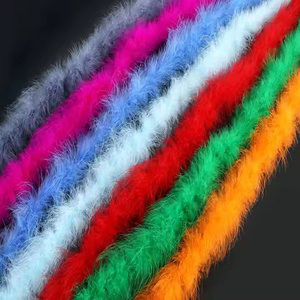 Vente en gros bon marché Fluffy 10g 2 mètres de long boas colorés en plumes de marabout de dinde pour les décorations de fête habillées chaussures de marabout - Product Image 2